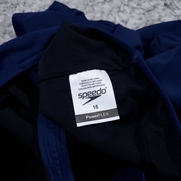 Speedo Conservative Ultraback One Piece with Princess Seam Navy Blue Size 16 - Picture 9 of 10